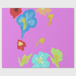 Papel de embrulho de arte floral colorida abstrata