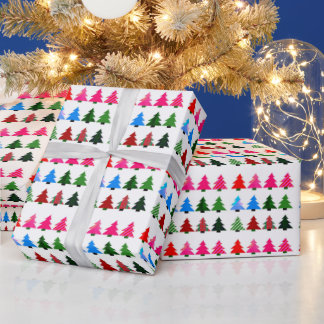 Papel de embrulho de árvore de Natal