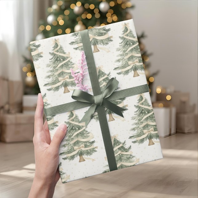 Papel de embrulho de árvore de Natal aquarela mode (Criador carregado)