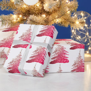 Papel de embrulho de árvore de Natal com brilho ro