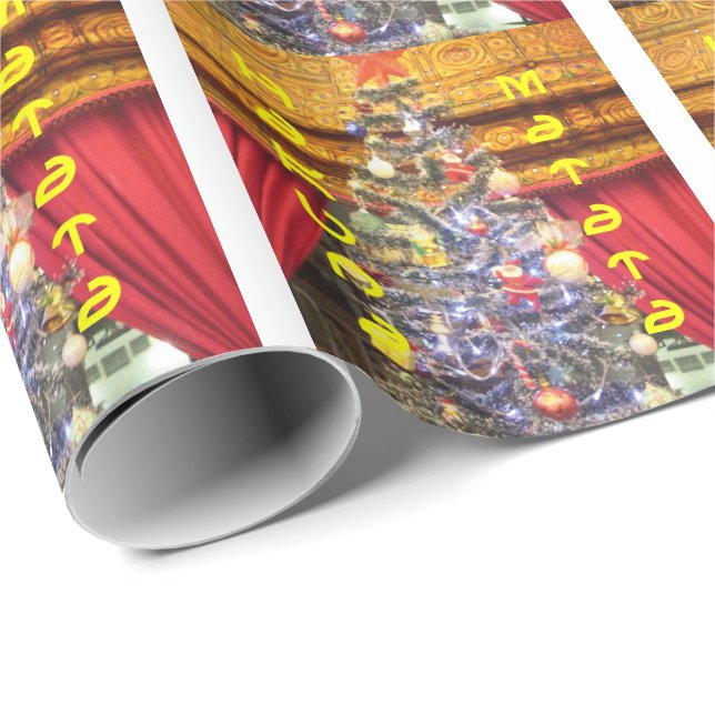 Papel de embrulho de árvore de Natal da Cortina Ve (Ponta do rolo)