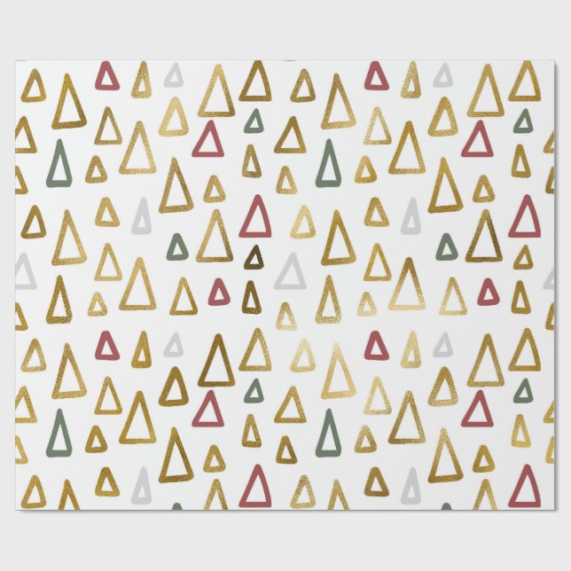 Papel de embrulho de árvore de Natal geométrica mi (Aberto)