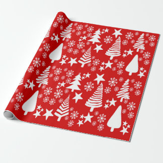 Papel de embrulho de árvore de Natal Vermelho