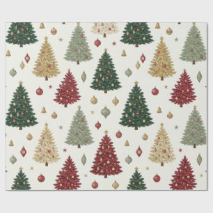 Papel de embrulho de árvore de Natal vintage