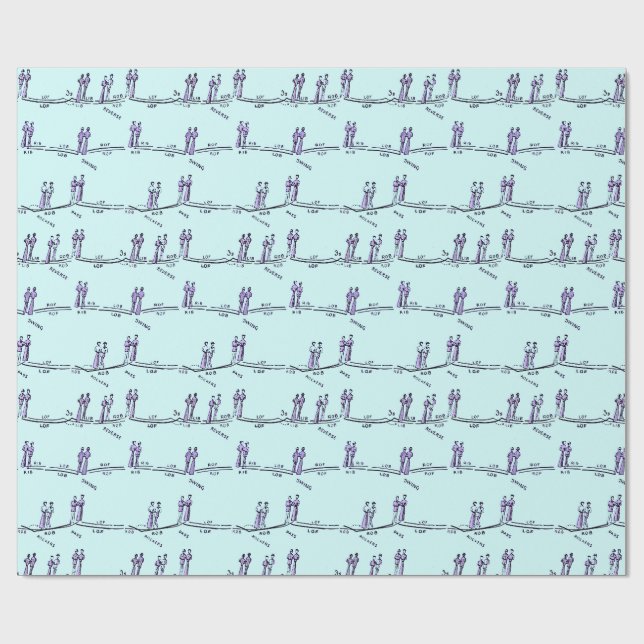 Papel de embrulho de aulas de dança (Azul) (Aberto)