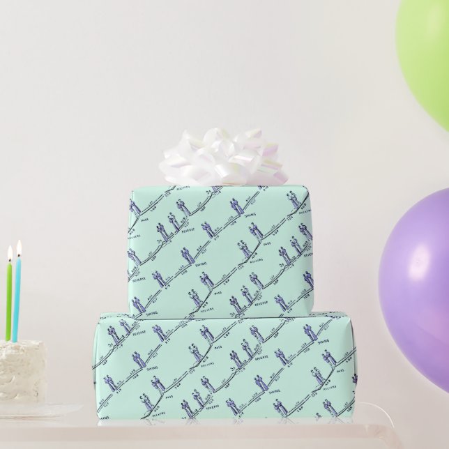 Papel de embrulho de aulas de dança (Verde) (Presentes para festas)