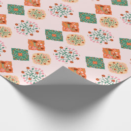 Papel de embrulho de azulejo floral | Padrão de ja