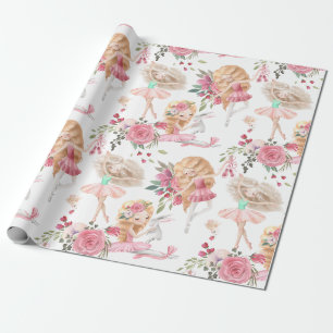 Papel de Embrulho de Bailarina Rosa