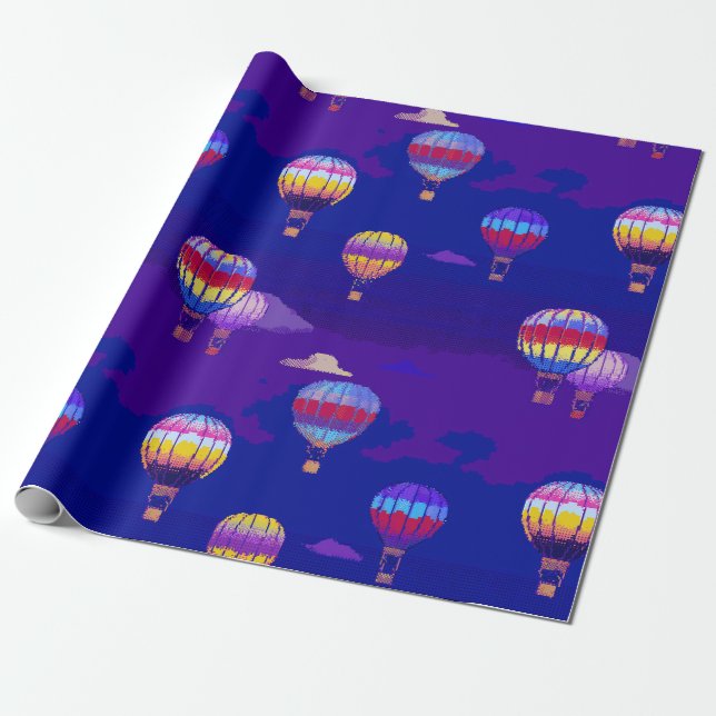 Papel de embrulho de balão de ar quente em Pixel A (Desenrolado)