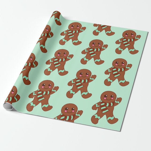 Papel de embrulho de biscoitos de gengibre acenand (Desenrolado)