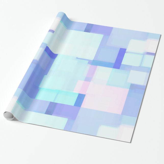 Papel de embrulho de blocos de cores azul e rosa (Desenrolado)