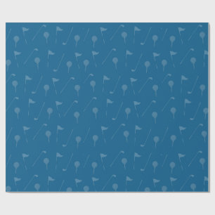 Papel de embrulho de bola de golfe azul cinza
