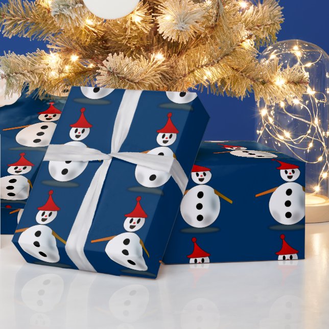 Papel de embrulho de boneco de neve feliz (Feriados)