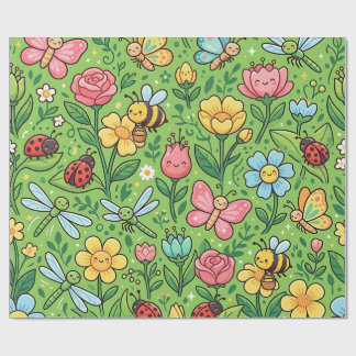 Papel de Embrulho de Borboleta de Jardim