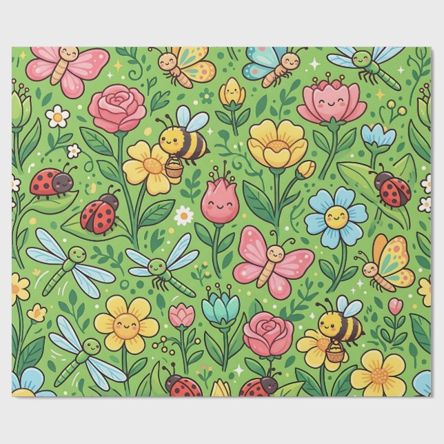 Papel de Embrulho de Borboleta de Jardim (Aberto)