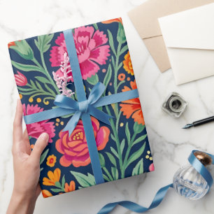 Papel de embrulho de borboletas florais indianas a