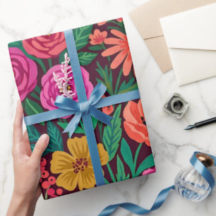 Papel de embrulho de borboletas florais indianas a
