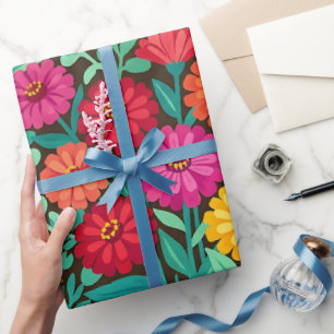Papel de embrulho de borboletas Zinnia mexicanas a