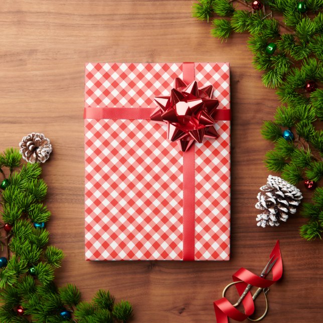 papel de embrulho de búfalos abstrato vermelho e b (Presente de Natal)