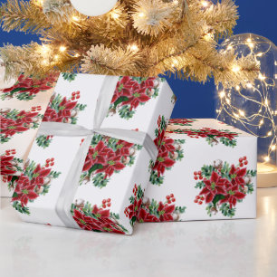 Papel de embrulho de buquê de poinsettia bonita