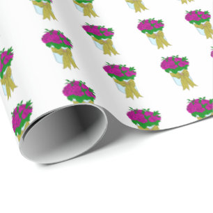 Papel de embrulho de buquê de rosas