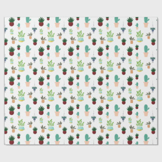 Papel de embrulho de cactos suculentos