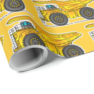 Papel de embrulho de caminhão basculante amarelo,