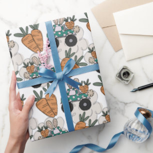 Papel de embrulho de caminhões do coelho de Páscoa