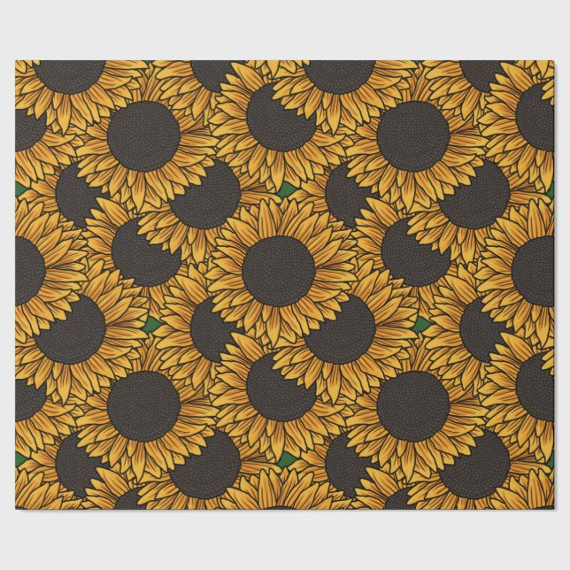 Papel de Embrulho de Campo de Girassóis (Barra)