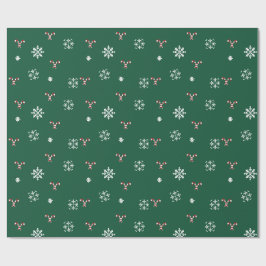 Papel de embrulho de Cane Cane e Flocos de Neve