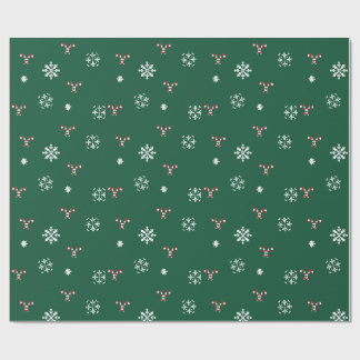 Papel de embrulho de Cane Cane e Flocos de Neve