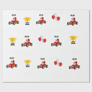 Papel de embrulho de carro de corrida para 1º aniv