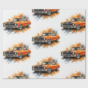 Papel de embrulho de carro muscular americano