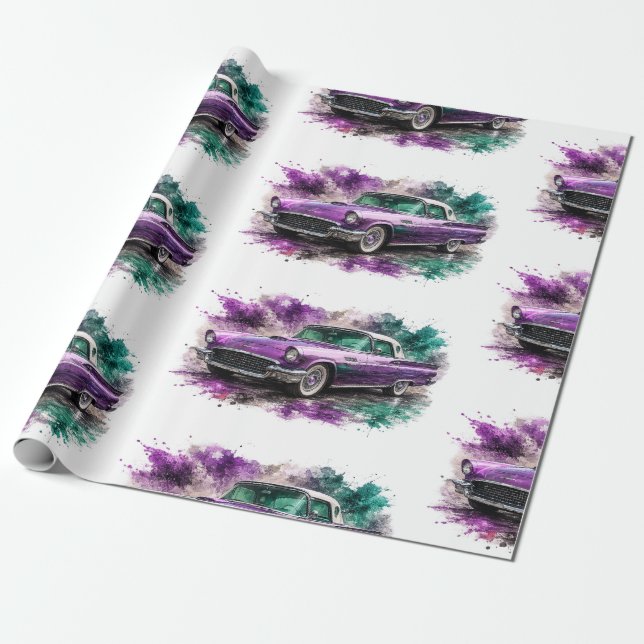 Papel de embrulho de carro muscular americano (Desenrolado)