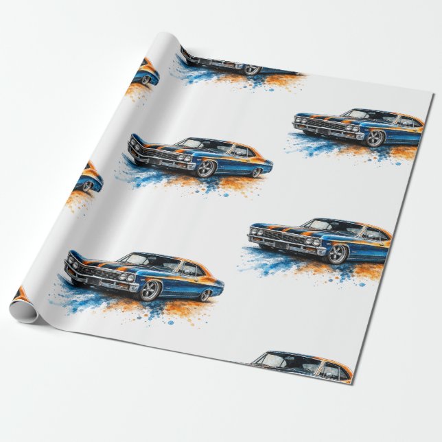 Papel de embrulho de carro muscular americano (Desenrolado)