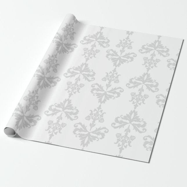 Papel de embrulho de casamento elegante cinza clar (Desenrolado)