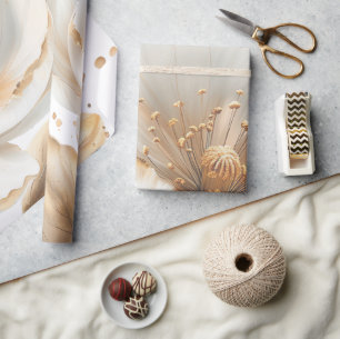 Papel de embrulho de casamento elegante dourado e