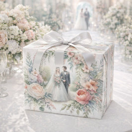 Papel de embrulho de casamento em aquarela elegant