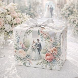 Papel de embrulho de casamento em aquarela elegant