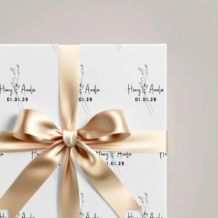 Papel de embrulho de casamento minimalista persona
