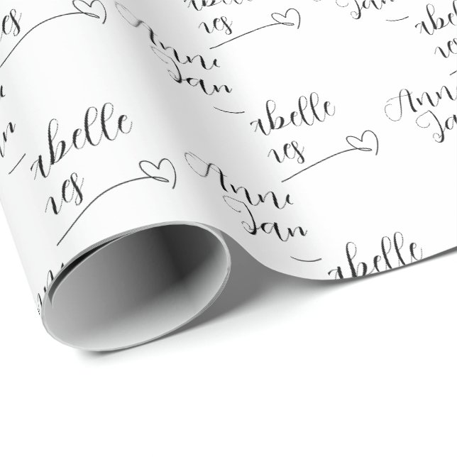 Papel de Embrulho de Casamento Nomes dos Casais Pr (Ponta do rolo)