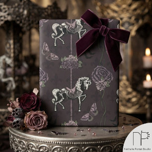 Papel de embrulho de cavalo de carrossel gótico ro