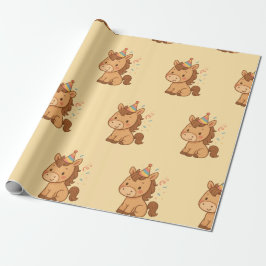 Papel de embrulho de cavalo de desenho animado fof
