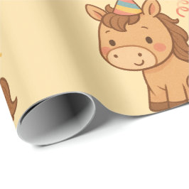 Papel de embrulho de cavalo de desenho animado fof