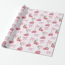 Papel de embrulho de cereja aquarela Papel de pres