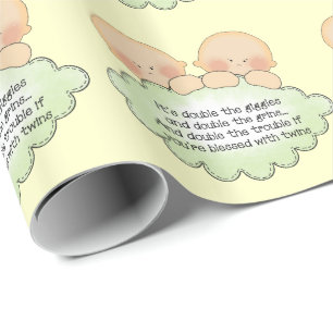 Papel de embrulho de Chá de fraldas das Gêmeas B