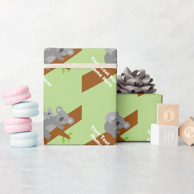 Papel de embrulho de chá de fraldas de coala neutr (Chá de bebê)