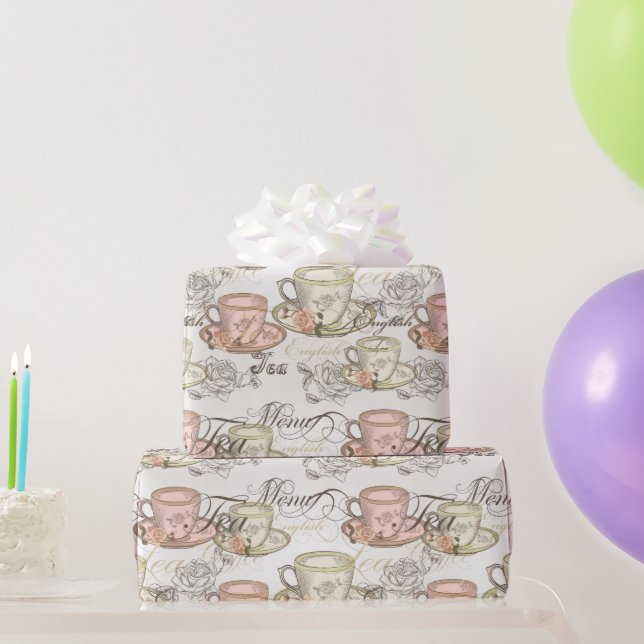 Papel de embrulho de chá elegante (Presentes para festas)
