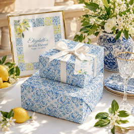 Papel de embrulho de chuveiro de noiva com azulejo