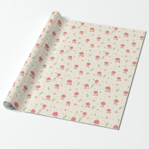 Papel de embrulho de cogumelo florestal fofo